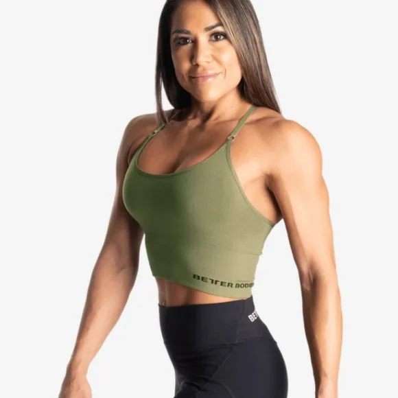 Better Bodies Astoria Seamless Sports Bra Washed Green Size S - Picture 2 of 9